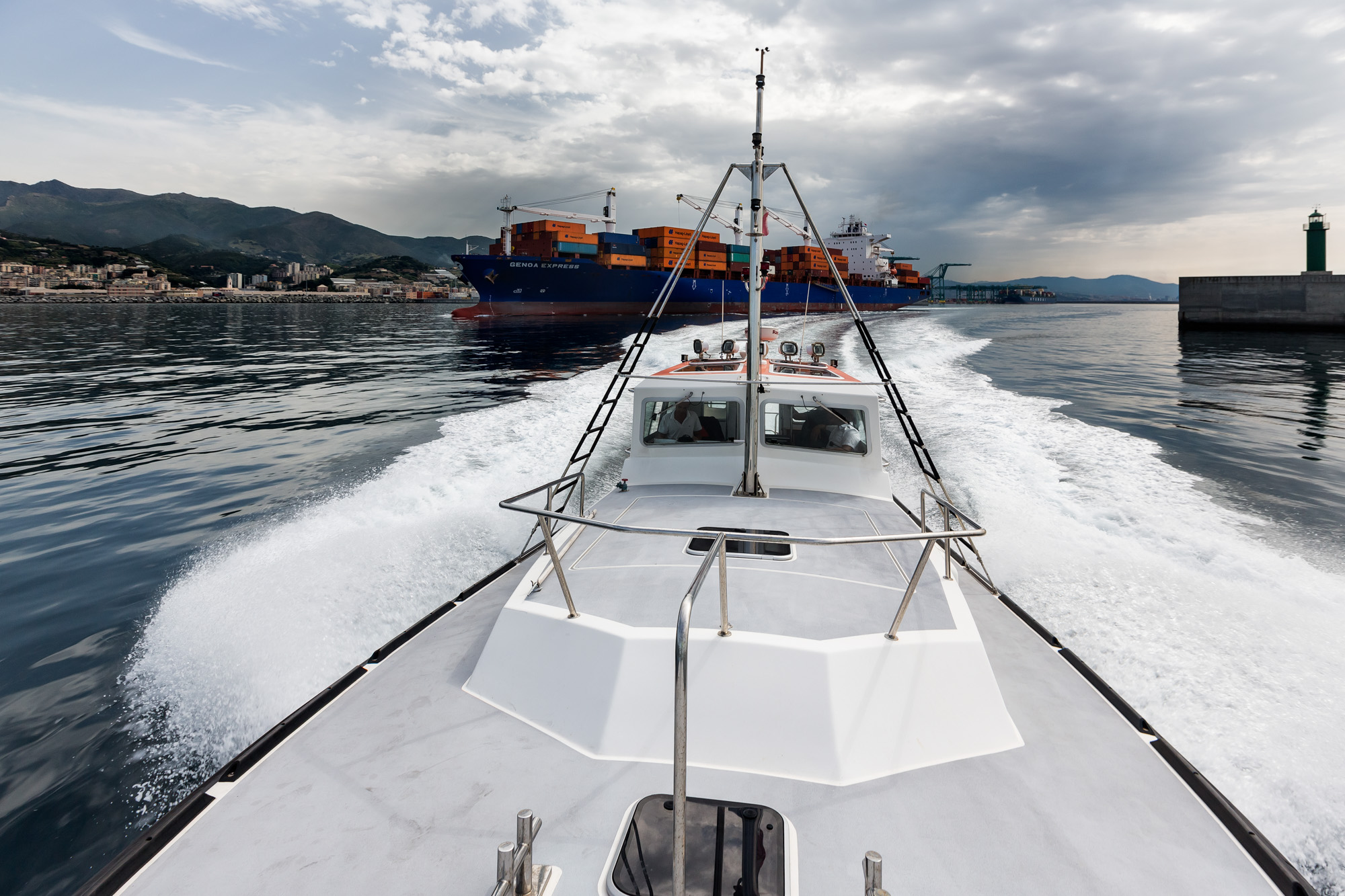 Workers at the port of genoa