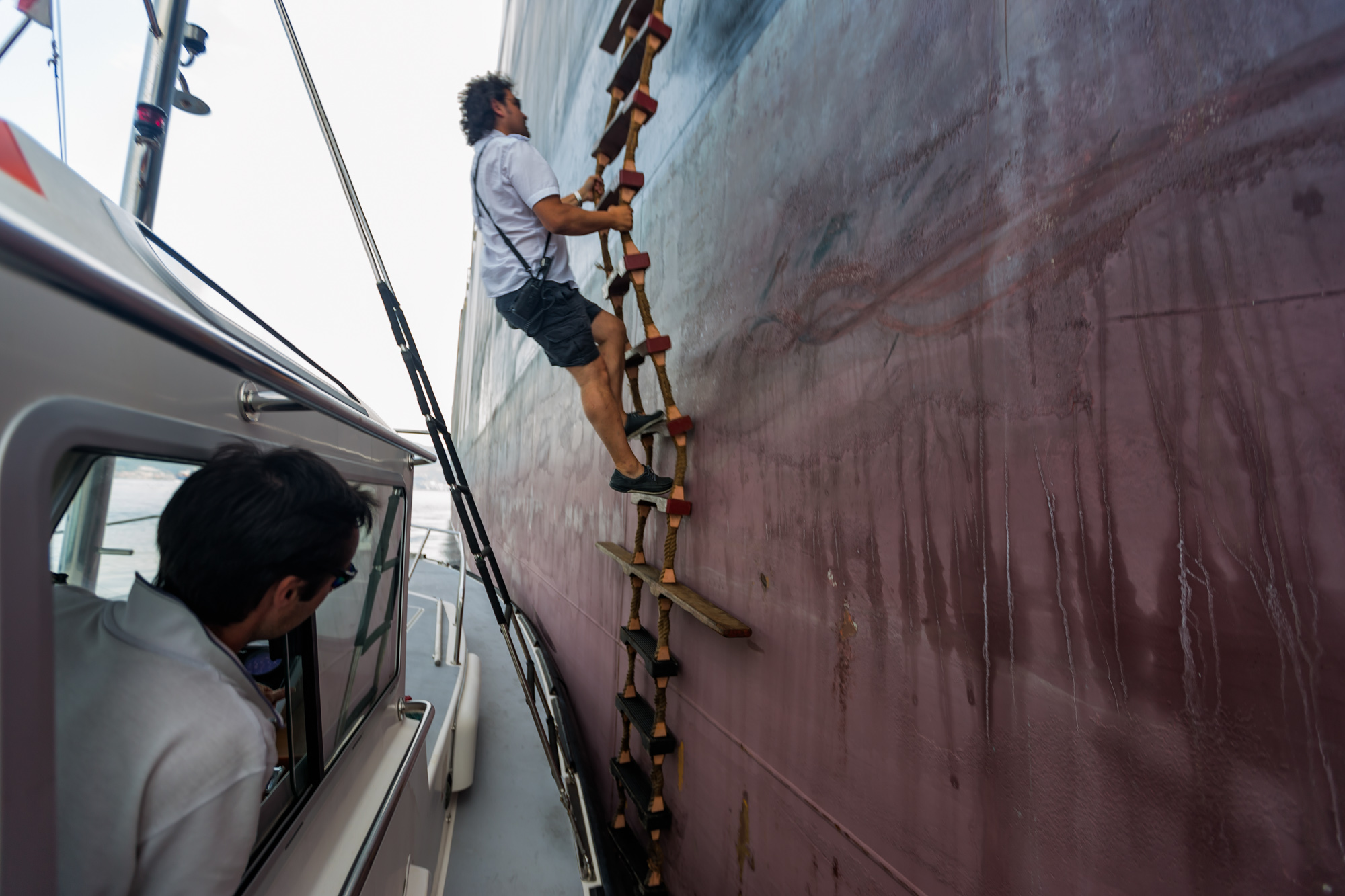 Workers at the port of genoa