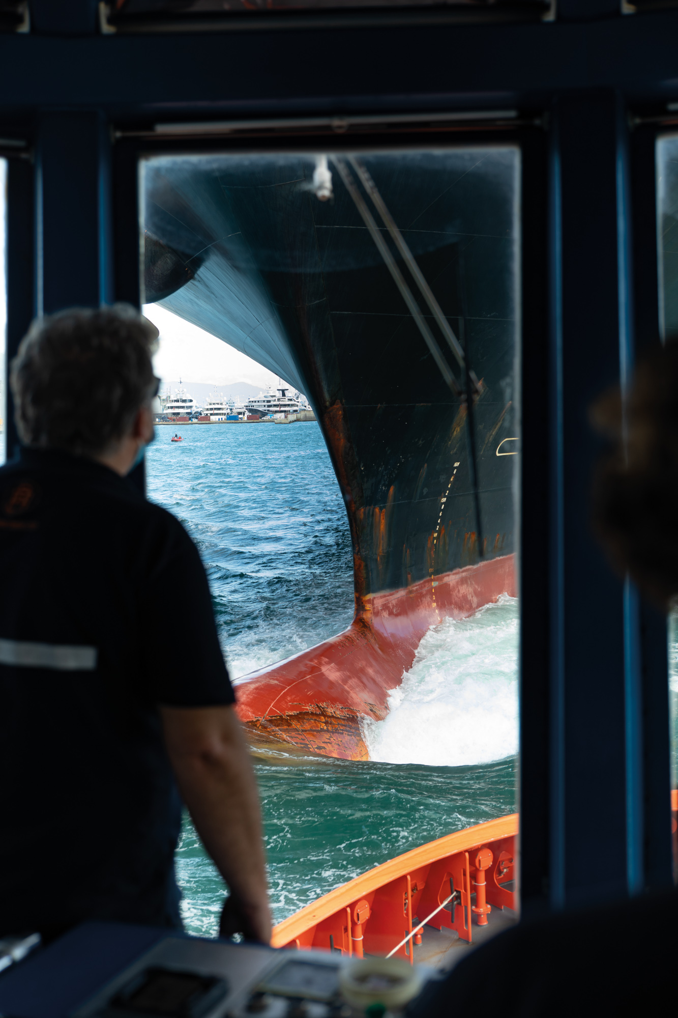 Workers at the port of genoa